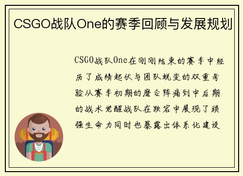 CSGO战队One的赛季回顾与发展规划